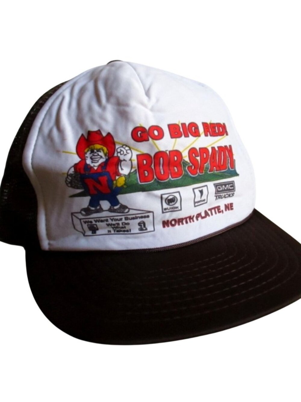 Nebraka Huskers Herbie Vintage Men's Mesh Trucker Snapback Cap 1980's BIG RED